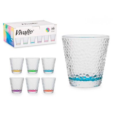 pack 6 VASOS VIDRIO LAGRIMA TRANSP COLORES 310 ML Color:Multicolor