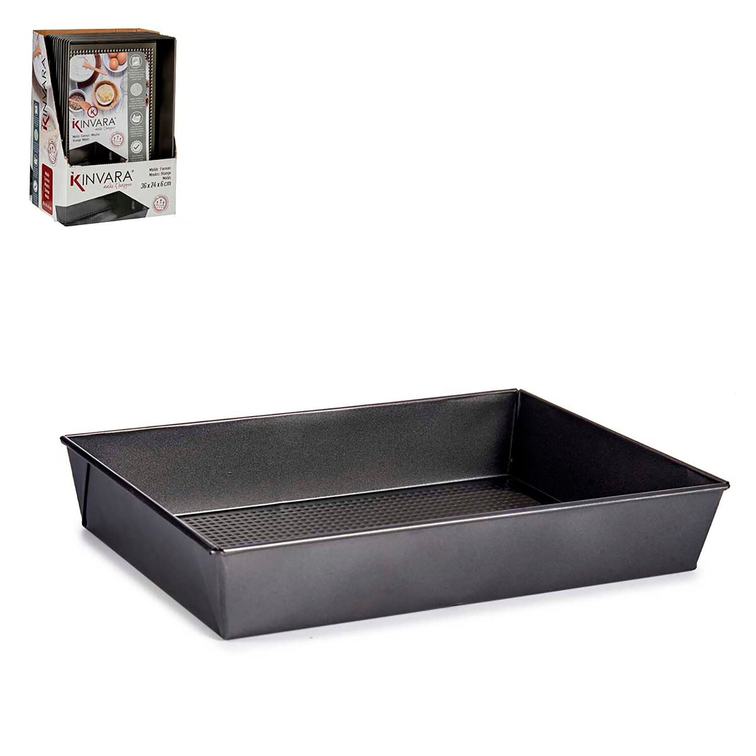 MOLDE RECTANGULAR METAL 36CM Color:Gris Oscuro