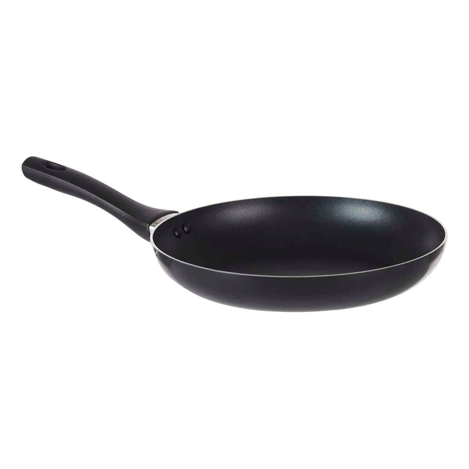 SET OF 2 PRESSED ALUMINUM FRYING PANS 24-28CM BLACK Color: Black