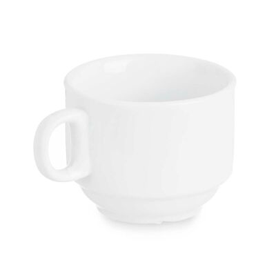 PACK 12 TAZAS PORCELANA APILABLE 220 ML Color:Blanco