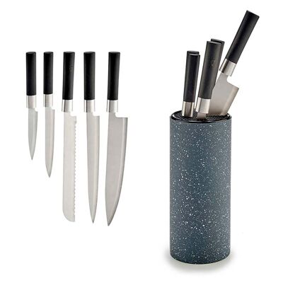 TACOMA WITH 5 KNIVES BLACK HANDLE Color:Gray