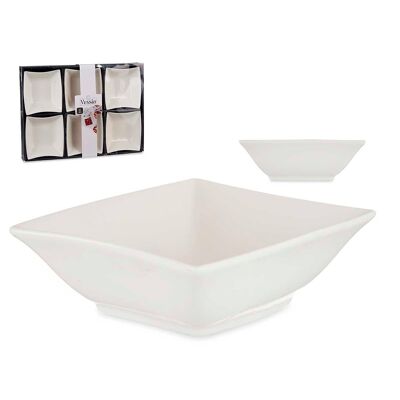 SET DI 6 CIOTOLE PER ANTIPASTI IN PORCELLANA BIANCA 12CM Colore: Bianco
