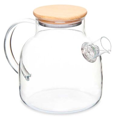 BOROSILICATE TEAPOT WITH BAMBOO LID 1.2L Color: Transparent