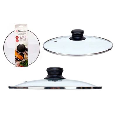 24cm silver-rimmed glass lid.Color:Silver