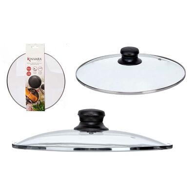 26cm silver-rimmed glass lid.Color:Silver