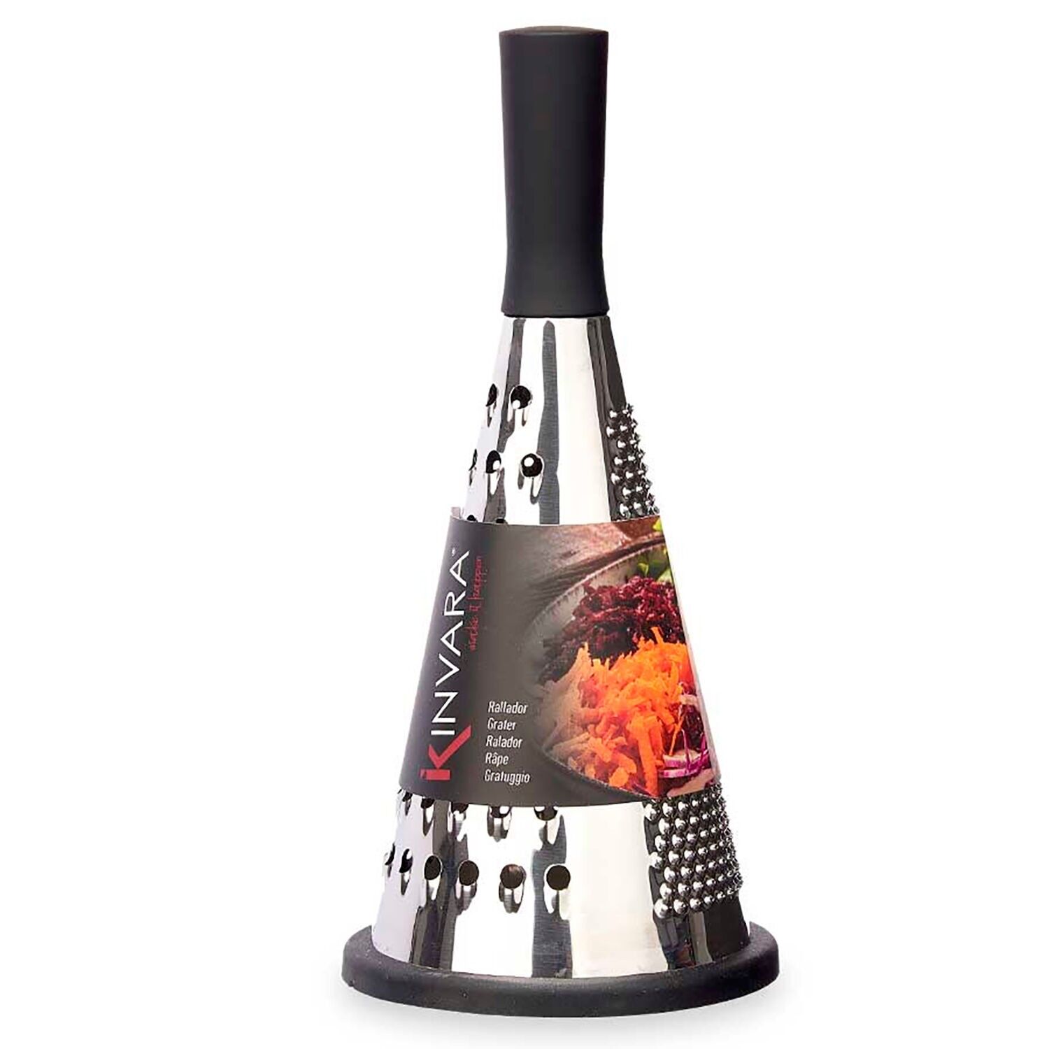 Grattugia rotonda multifunzionale in acciaio Colore: Nero/Argento