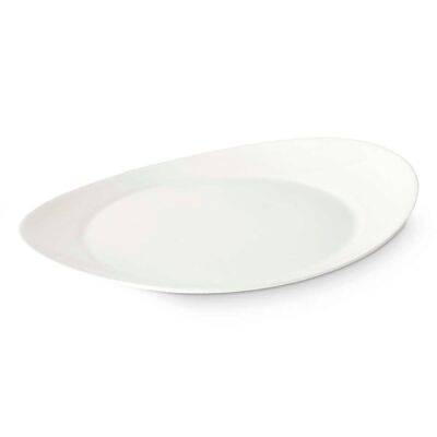 LOT DE 2 ASSIETTES À VIANDE OVALES OPALE 31CM Couleur : Blanc
