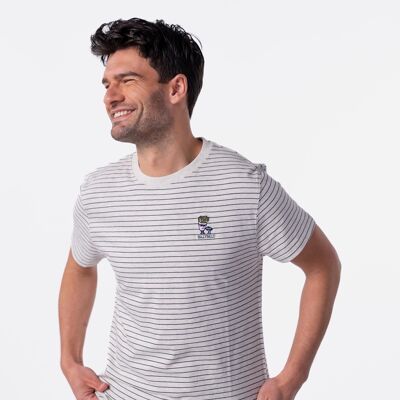 Jeanne x BILLYBELT embroidered black striped T-shirt