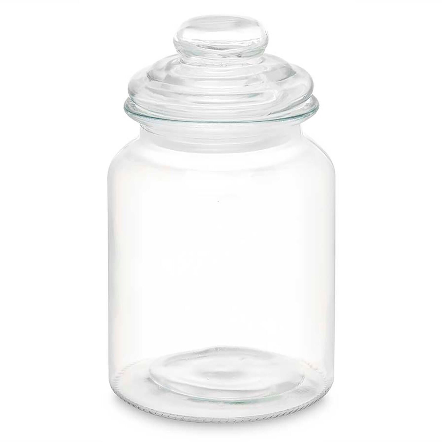 GLATTES, RUNDES GLAS MIT GLASDECKEL 900ML Farbe: Transparent