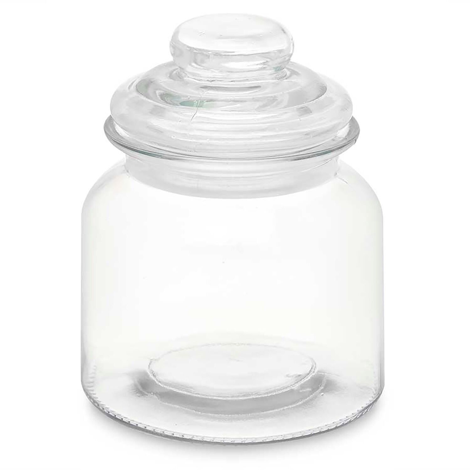 GLATTES, RUNDES GLAS MIT GLASDECKEL 600ML Farbe: Transparent