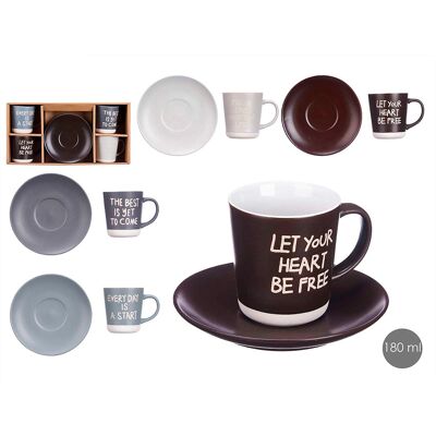 4 TASSES 180 ML ASSORTIES 4 MODÈLES Couleur : Multicolore