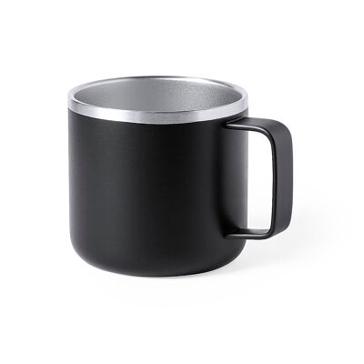 350 ml double-walled thermal mug, hot/cold. Color: Black