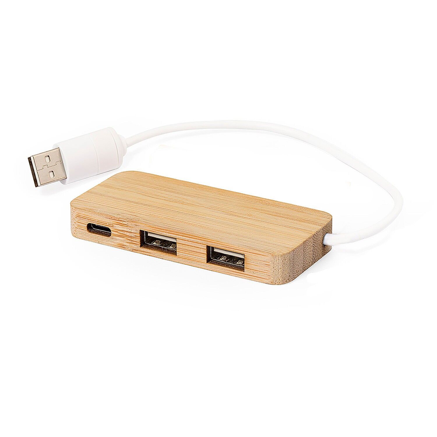 Naturbambus-USB-Anschluss 1 Typ-C-Anschluss. 2 USB 2.0-Anschlüsse.0 Farbe: Holz