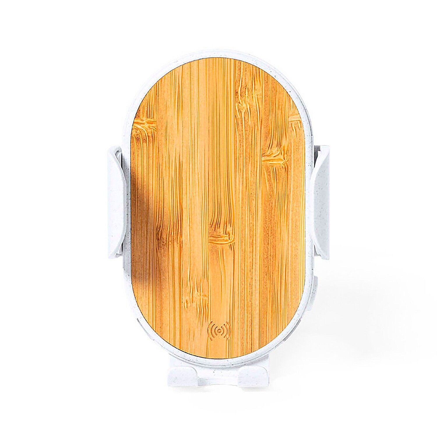 Supporto caricabatteria wireless per auto da 15 W. bambù naturale.Colore regolabile: bianco