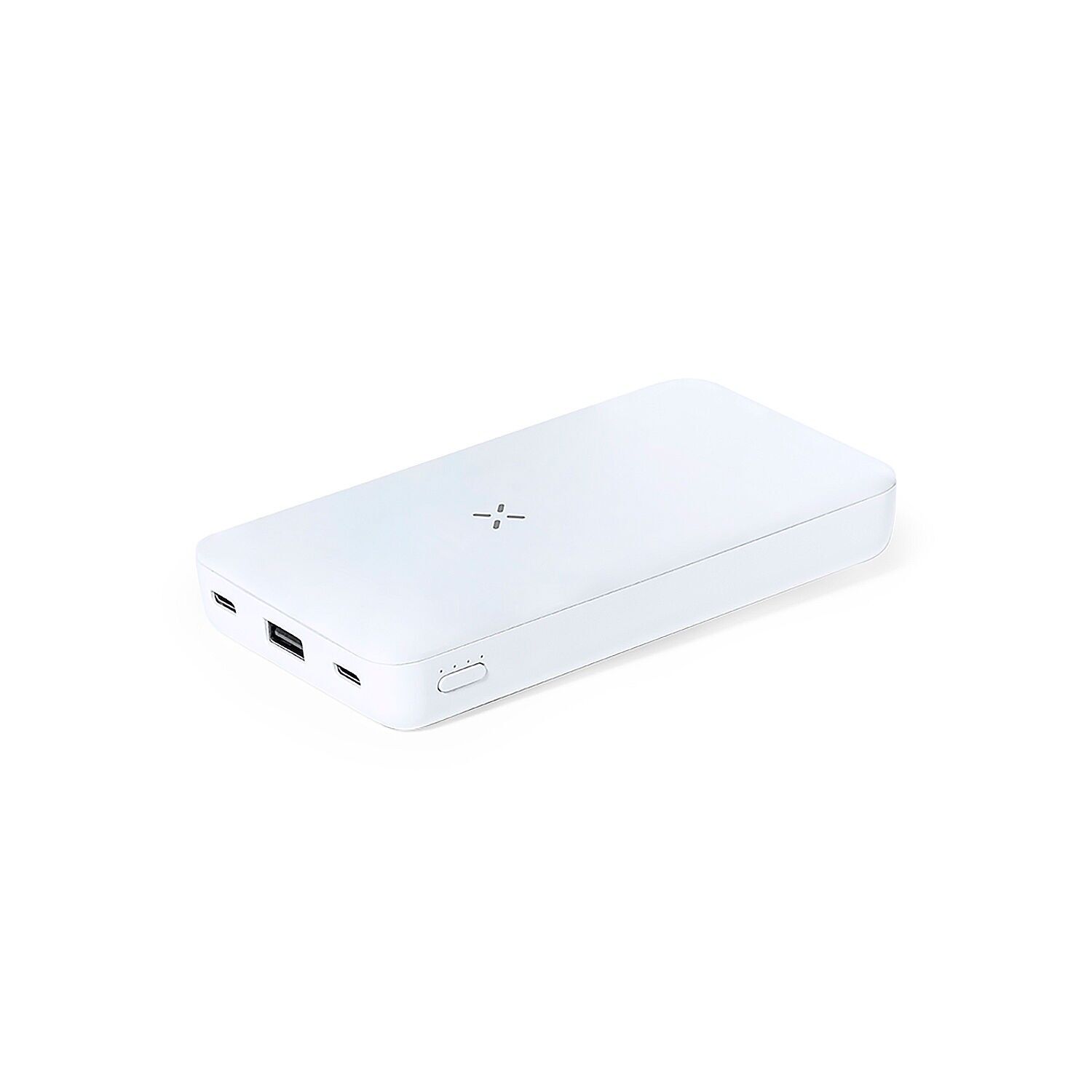 Power bank wireless da 15 W. 5000 mAh. 1 uscita USB e 2 di tipo C.2 ingressi di tipo C Colore: Bianco