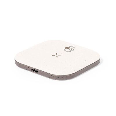 Chargeur Nature sans fil 15 W en fibre de coton/marron. Couleur : marron.
