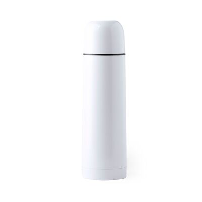 Stainless steel thermos, double-walled, hot/cold, 500 ml. Color: White