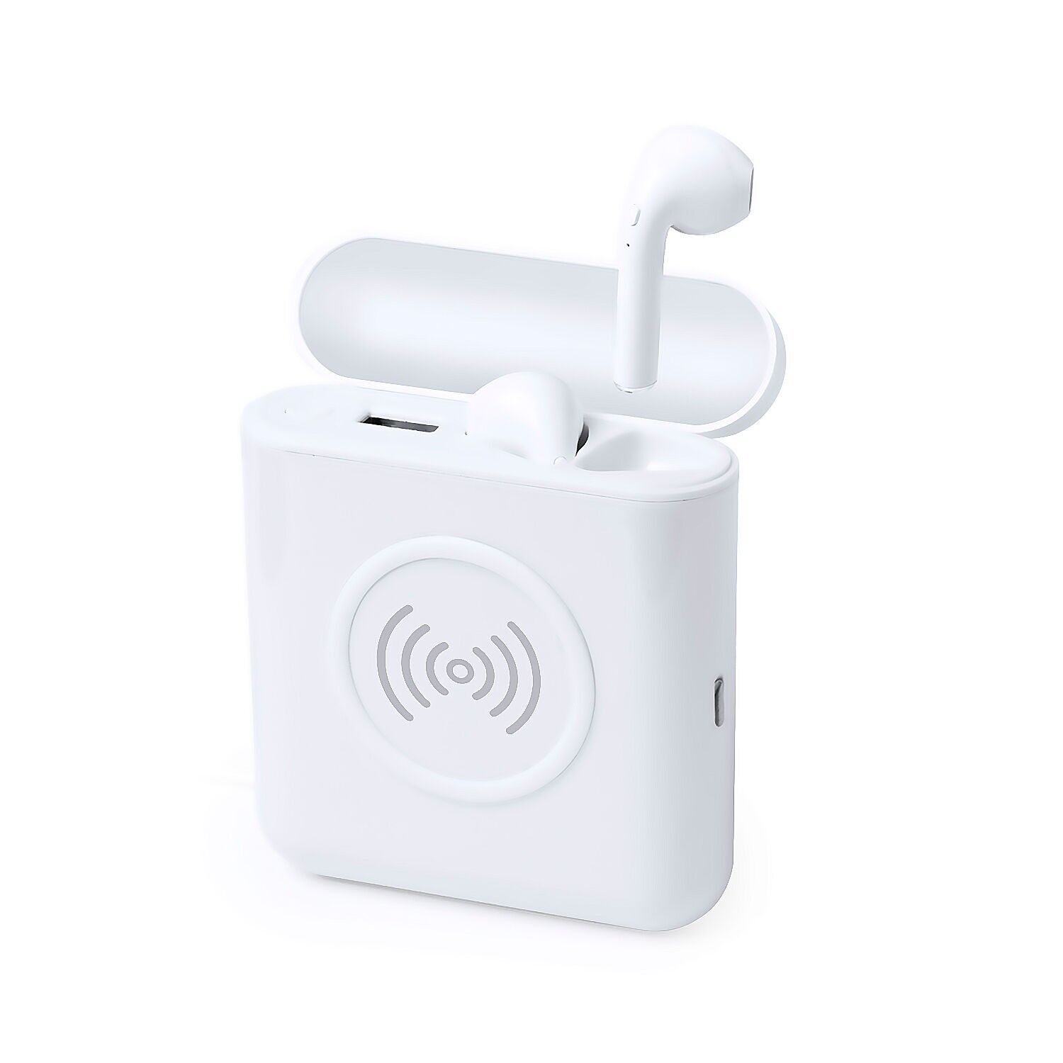 Cuffie wireless con power bank da 5 W. 5200 mAh. Uscita USB. Input di tipo C. Connessione Bluetooth.Batteria da 35 mAh Colore: Bianco