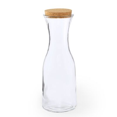 Glass and natural cork bottle 1 L Color: Transparent
