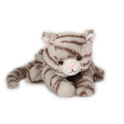 Katze liegend 26 cm gestreift