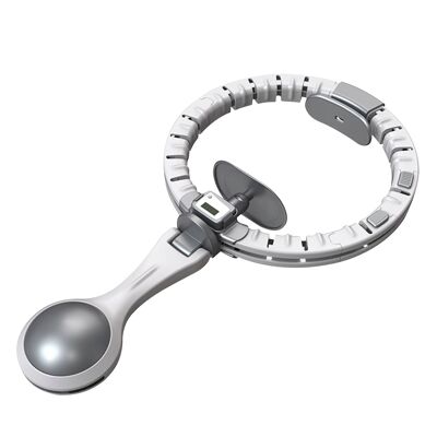 T204 PLUS smart hula hoop with lights, fitness and waist training. For men and women (40 to 80 kg). 3 adjustable sections.Color: Light Gray