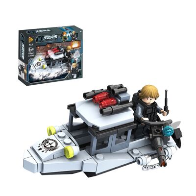 Piccolo hovercraft militare, 114 pezzi. Colore:Multicolore