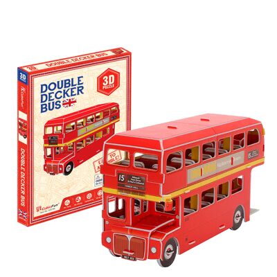 Puzle 3D bus doble piso Londres 19,7x6,1x10x8 cm. Color:Multicolor