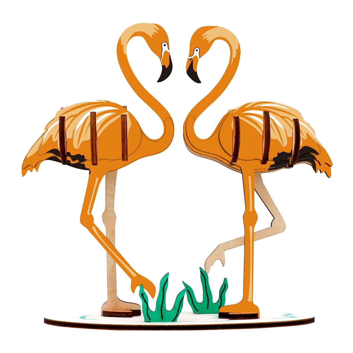 3D-Holzpuzzle Flamingo, 25 Teile. 13,6 x 5,8 x 15,6 cm. Farbe: Mehrfarbig