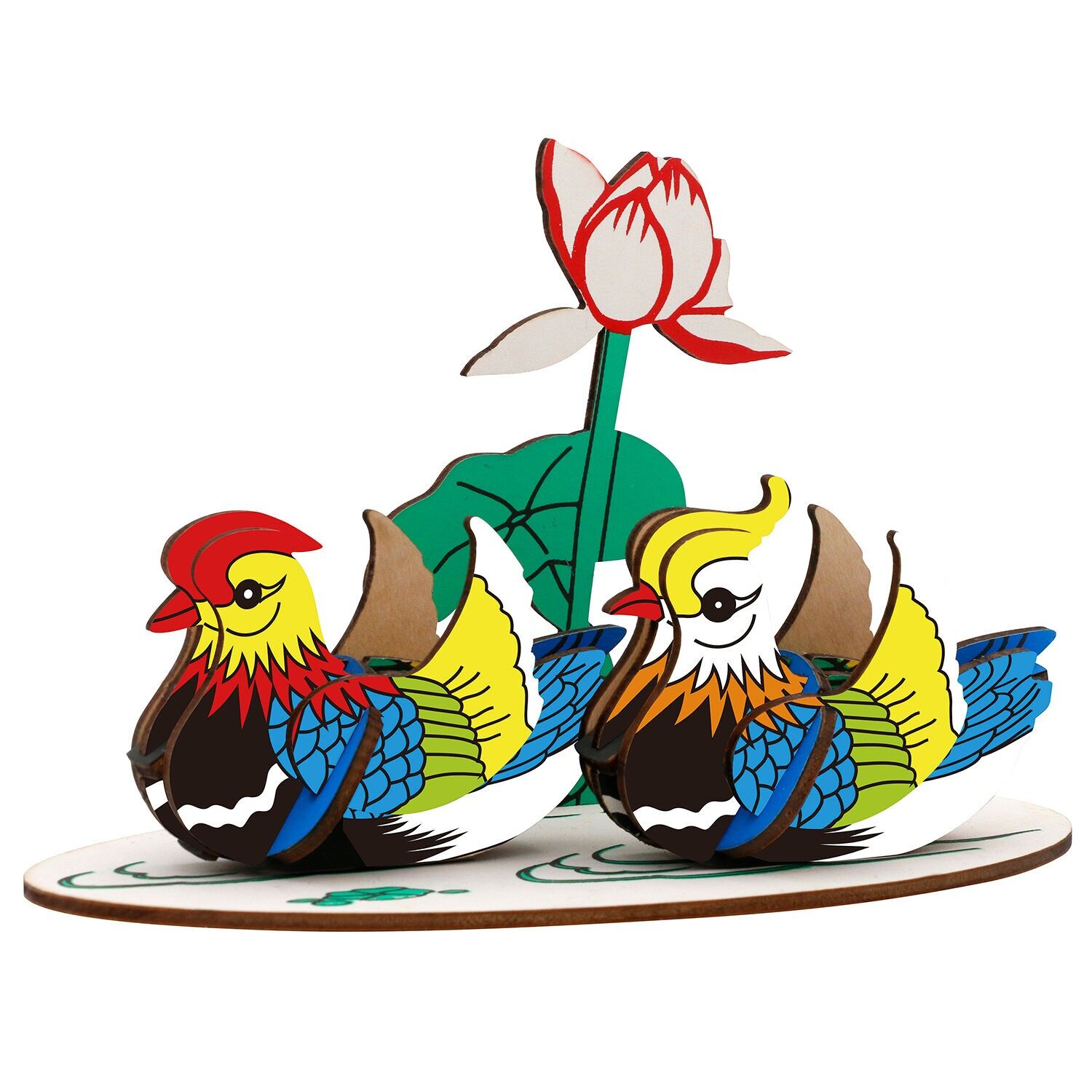 3D Holzpuzzle Orientalische Enten 27 Teile. 16,7 x 8,9 x 11,6 cm. Farbe: Mehrfarbig