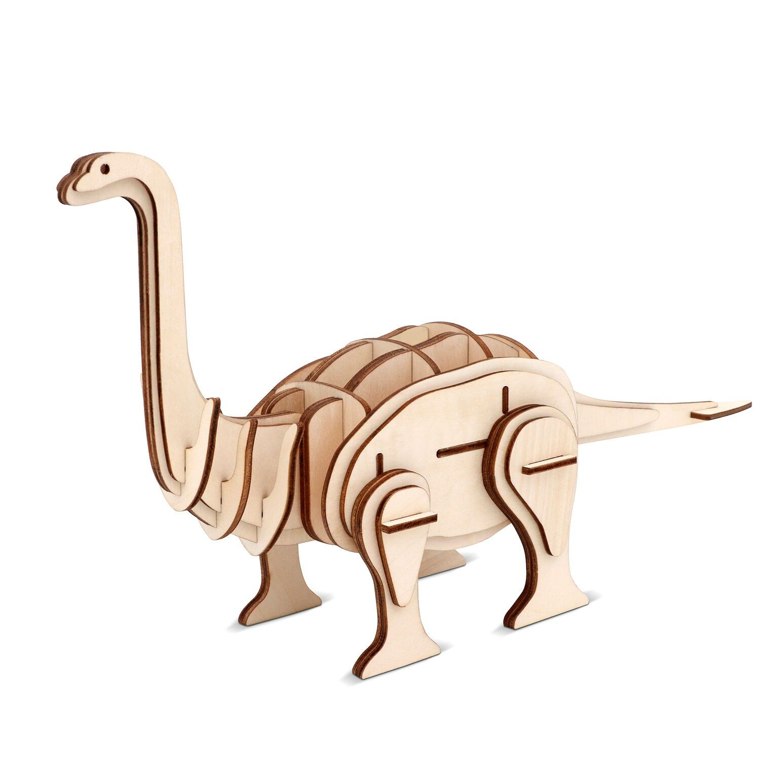 3D-Holzpuzzle Brontosaurus 41 Teile. 34,2 x 9,2 x 18,2 cm.Farbe: Beige