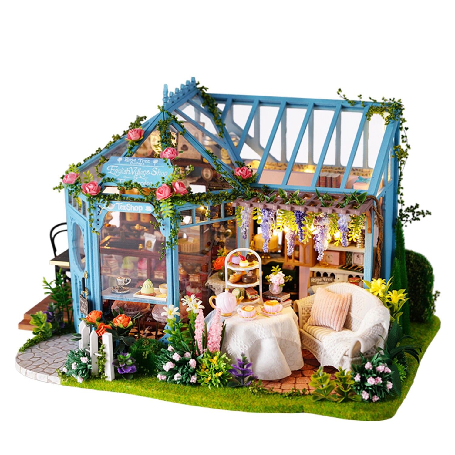 Modello 3D Rose Garden Tea House 29x20x17,8 cm. Colore:Multicolore