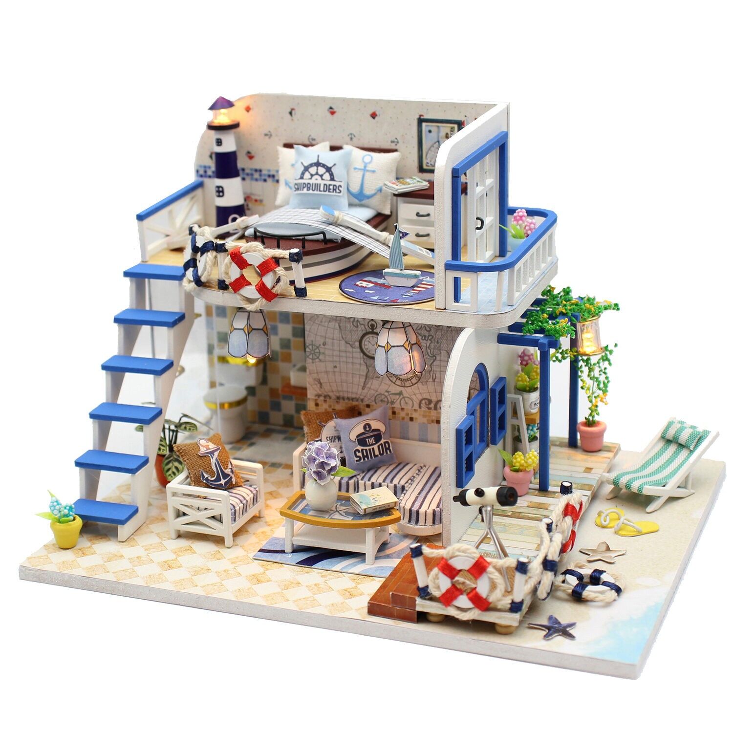 Maqueta de madera 3D costa azul 19x15x13 cm. Color:Multicolor