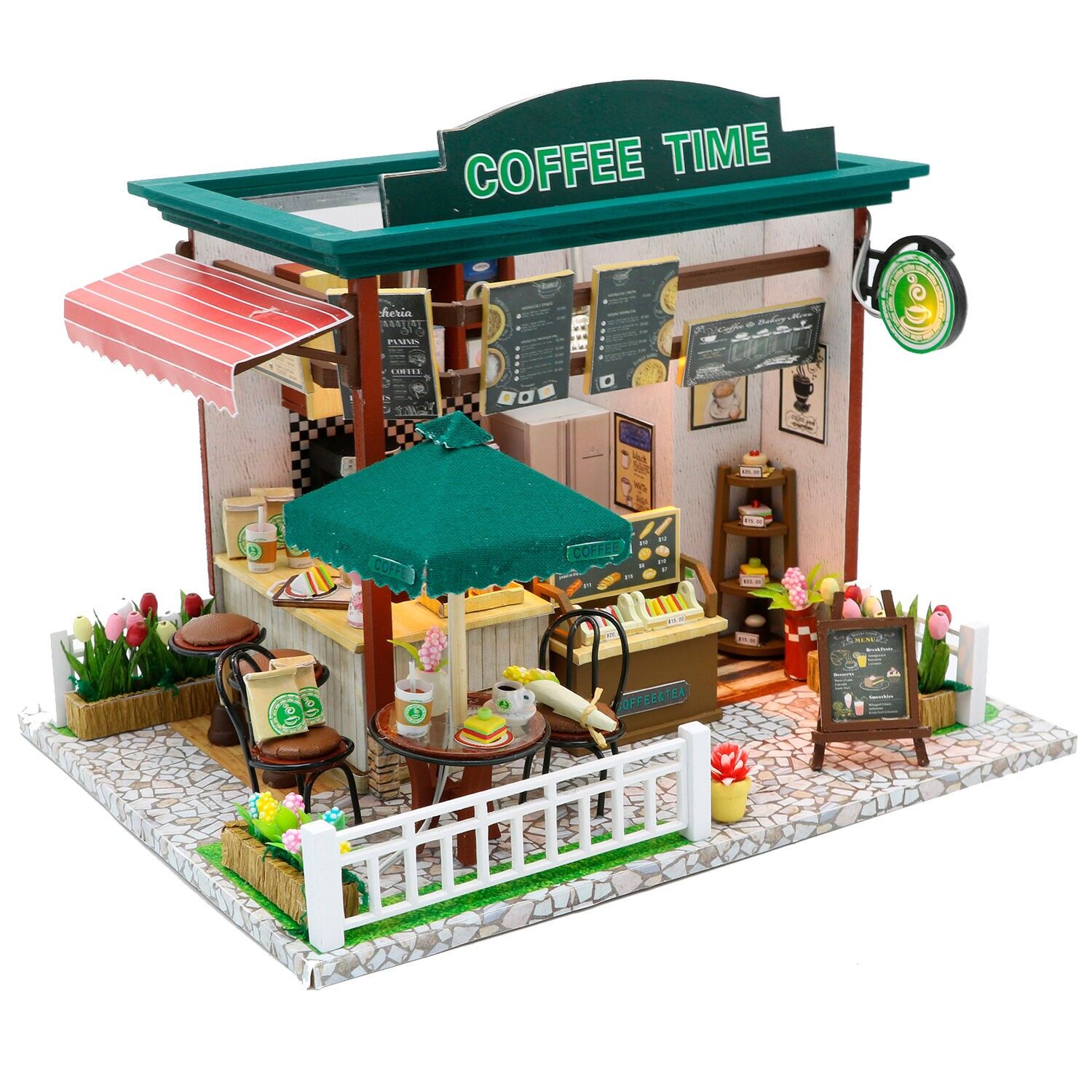 Maqueta de madera 3D coffee time 20x16x16 cm. Color:Multicolor