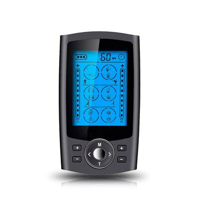 EMS Portable MHD-24 muscle electrostimulator. 24 modes, 2 dual channels. Compact size, rechargeable battery.Color: Black
