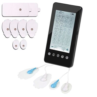 EMS Portable MHD-28 muscle electrostimulator. 28 modes, 20 intensities, 2 dual channels. Compact size, rechargeable battery.Color: Black