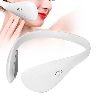 Dispositivo EMS de electroestimulación facial. Efecto reafirmante, remodelador, suavizar signos edad. Color:Blanco