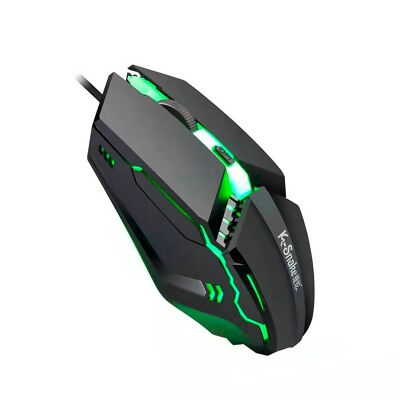 Ratón gaming M11 con luces LED RGB. 800, 1200 y 1600 dpi. Color:Negro