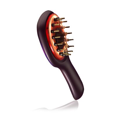 Hair care comb with 7 different color light modes, deep RF radio frequency energy, and EMS microcurrents.Color: Purple