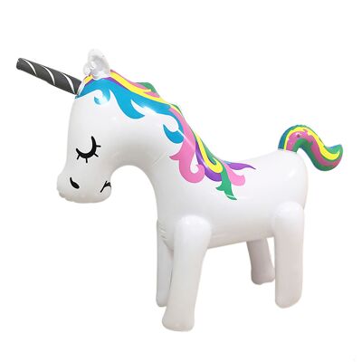 Giant inflatable unicorn with water sprinkler on its horn. 220x160cm.Color: White