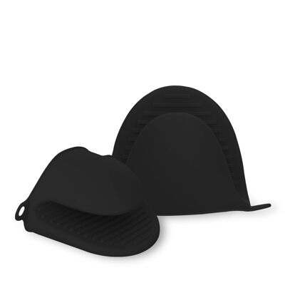 Pair of multifunction silicone air fryer mitts.Food grade Color: Black