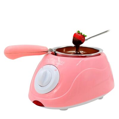 Electric chocolate maker with multiple accessories, melts chocolate without water. 250 ml saucepan.Color: Pink