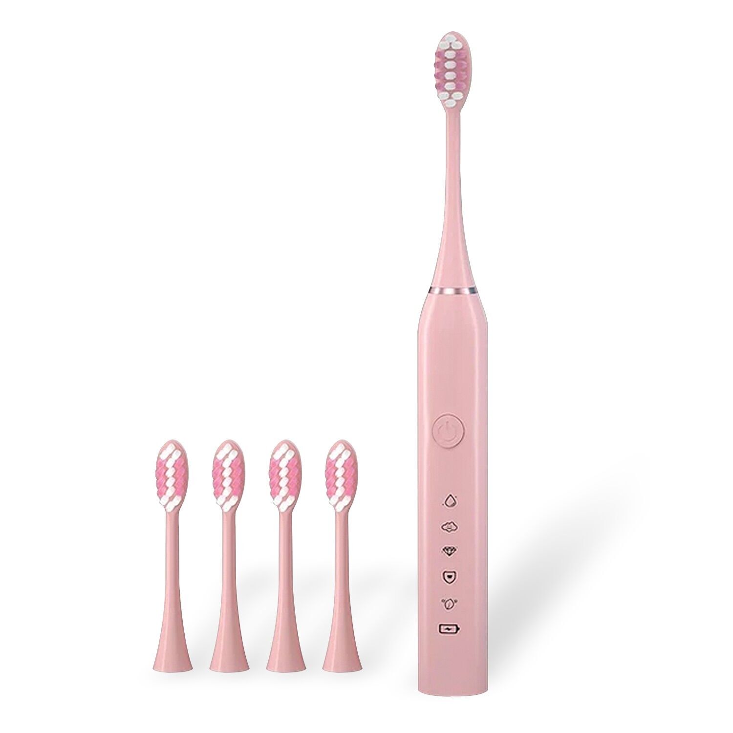 Spazzolino elettrico sonico 330. Modalità pulizia, lucidatura, sbiancamento, sensibilità e massaggio. Include 5 teste. Colore: rosa chiaro