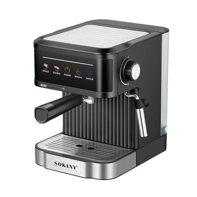 Double espresso machine with 20 bars, 850W and 1.5L tank.8L. Foam nozzle and drip tray.Color: Black