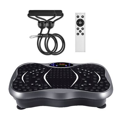 Vibration platform for aesthetic therapy and comprehensive health. Magnetic reflexology with 99 speeds, 5 modes, remote control and Bluetooth music.Color: Black