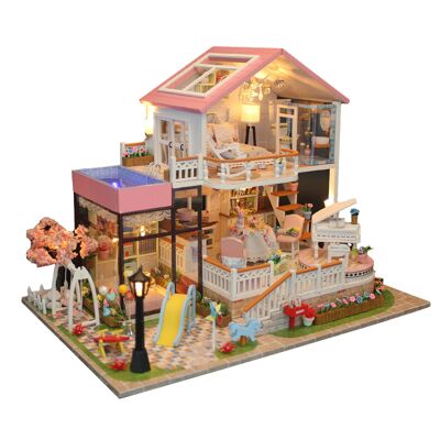 Maison avec jardin Douce conversation. Modèle 3D réaliste avec beaucoup de détails et des lumières LED. Couleur : Multicolore