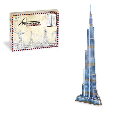 Puzzle 3D en carton du Burj Khalifa à Dubaï. 71 pièces. Couleur : Multicolore
