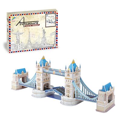Puzzle 3D en carton du Tower Bridge à Londres. 45 pièces. Couleur : Multicolore