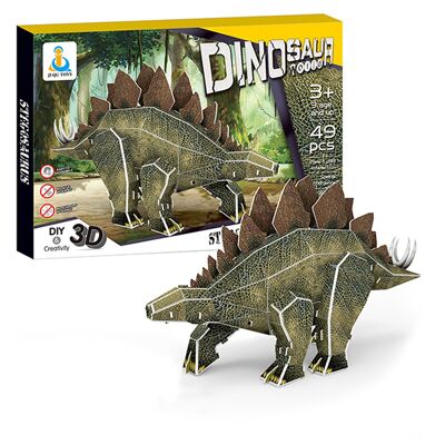 3D cardboard puzzle of the Stegosaurus dinosaur.49 pieces Color:Multicolor
