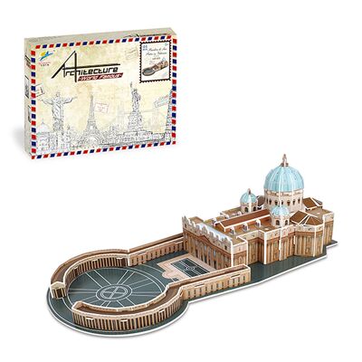 Puzzle 3D en carton de la Basilique Saint-Pierre au Vatican. 44 pieces. Couleur : Multicolore