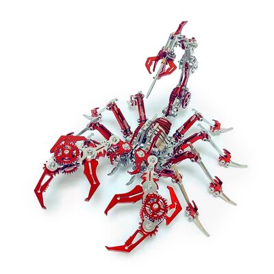 Modèle 3D en acier inoxydable. Modèle Scorpion Rouge.Couleur : Rouge